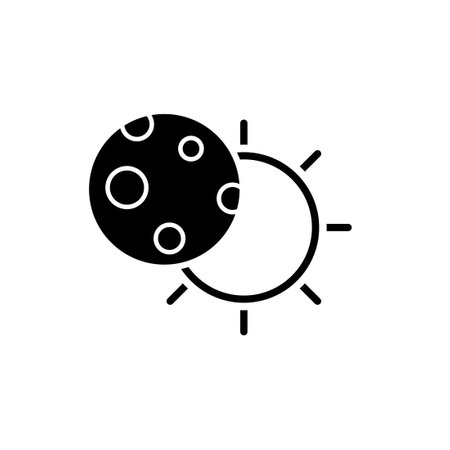 Sun eclipse silhouette icon. Clipart image isolated on white backgroundのイラスト素材