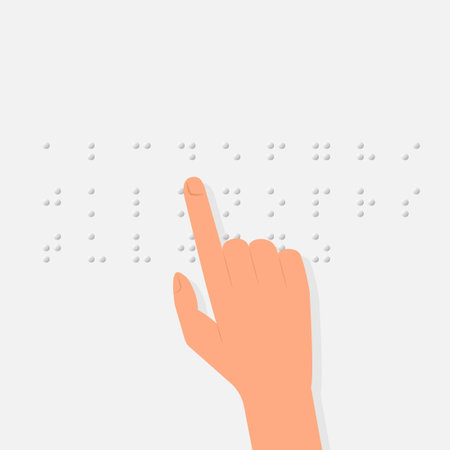 Braille education. Blind reading text. Clipart imageのイラスト素材