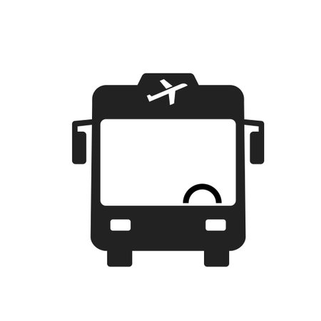 Airport shuttle silhouette icon. Clipart image isolated on white backgroundのイラスト素材