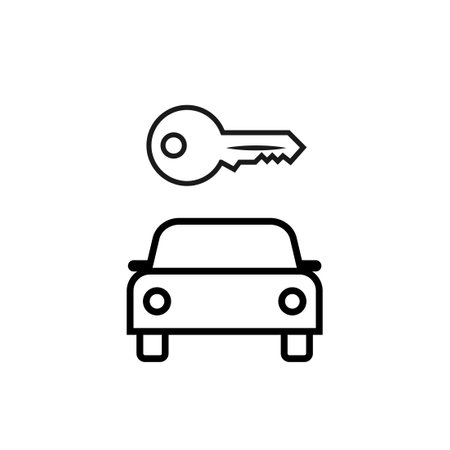 Car rental sign. Clipart image isolated on white backgroundのイラスト素材