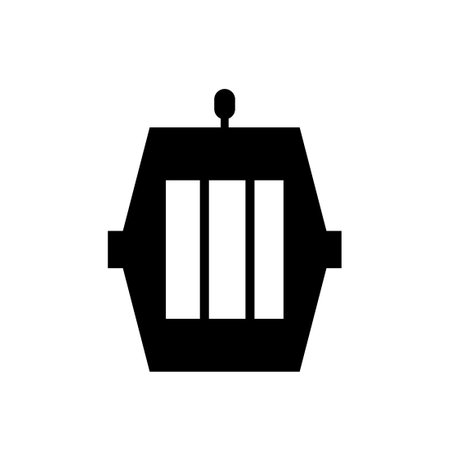 Pet carrier silhouette icon. Clipart image isolated on white backgroundのイラスト素材