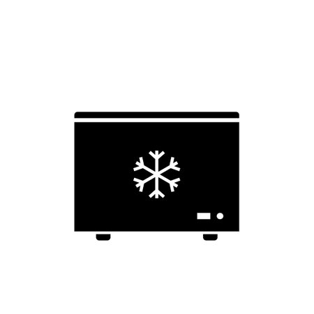 Deep freezer silhouette icon. Clipart image isolated on white backgroundのイラスト素材