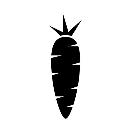 Carrot silhouette icon. Clipart image isolated on white backgroundのイラスト素材