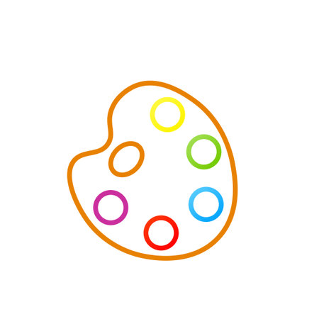 Wooden paint palette icon. Clipart image isolated on white backgroundのイラスト素材