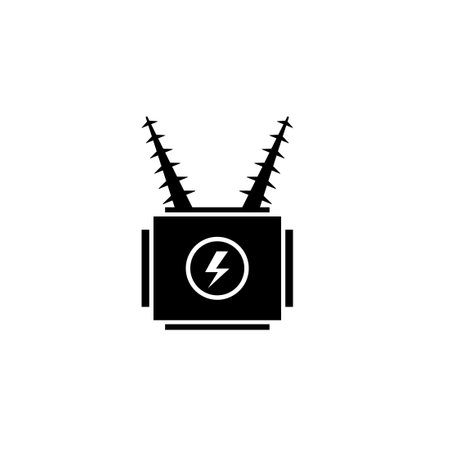 Electric transformer silhouette icon. Clipart image isolated on white backgroundのイラスト素材