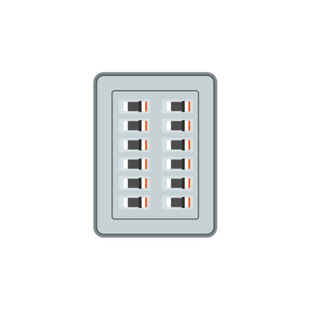 Electrical breaker box icon. Clipart image isolated on white backgroundのイラスト素材