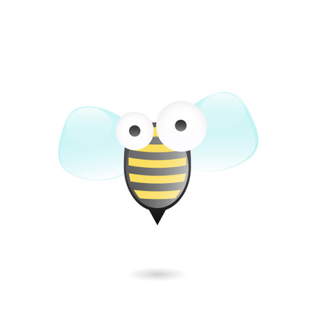 Cartoon bee icon. Clipart image isolated on white backgroundのイラスト素材