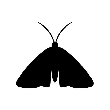 Clothing moth silhouette icon. Clipart image isolated on white backgroundのイラスト素材