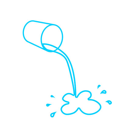 Paint bucket pouring outline icon. Clipart image isolated on white backgroundのイラスト素材