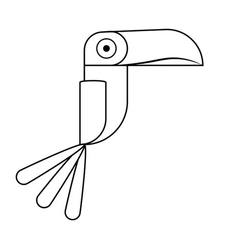 Tiki bird outline icon. Clipart image isolated on white backgroundのイラスト素材