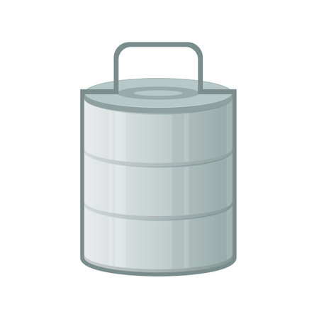 Metal indian tiffin box icon. Clipart image isolated on white backgroundのイラスト素材