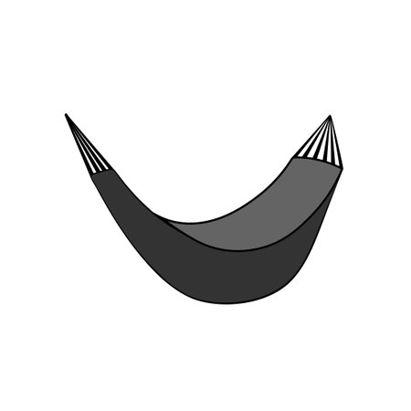 Hammock silhouette icon. Clipart image isolated on white backgroundのイラスト素材