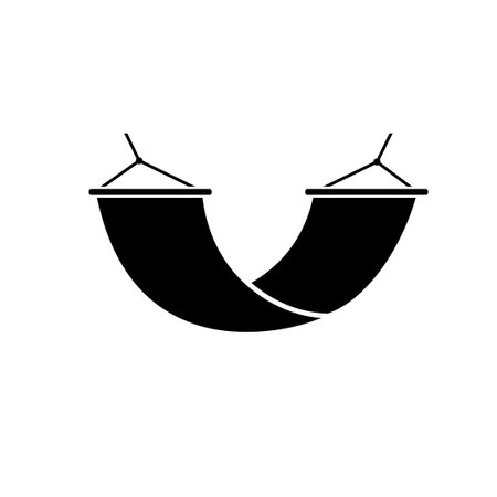 Hammock silhouette icon. Clipart image isolated on white backgroundのイラスト素材