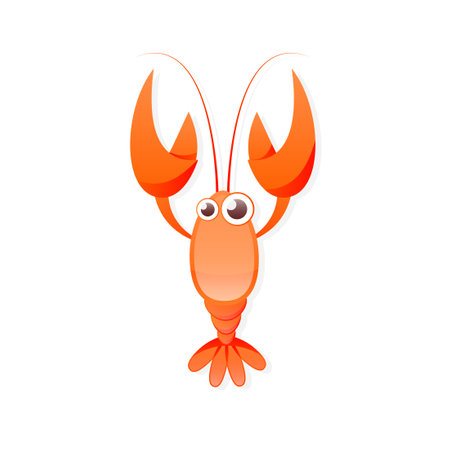 Red crayfish icon. Clipart image isolated on white backgroundのイラスト素材