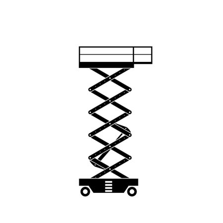 Scissors lift silhouette icon. Clipart image isolated on white backgroundのイラスト素材