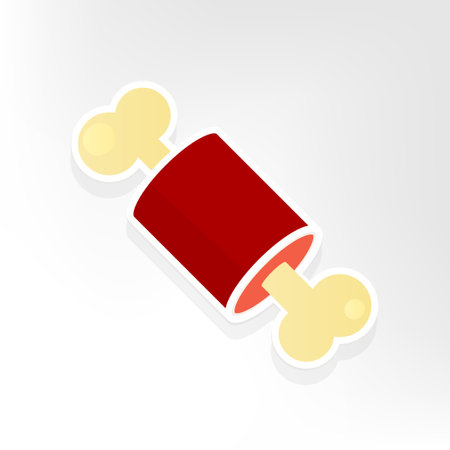 Meat On Bone sticker icon. Food clipart isolated on white backgroundのイラスト素材