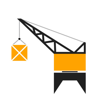 Port crane glyph. Clipart image isolated on white backgroundのイラスト素材
