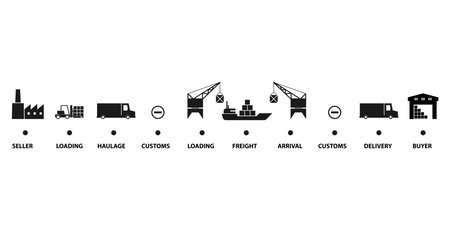 Cost Insurance Freight concept. Clipart image isolated on white backgroundのイラスト素材