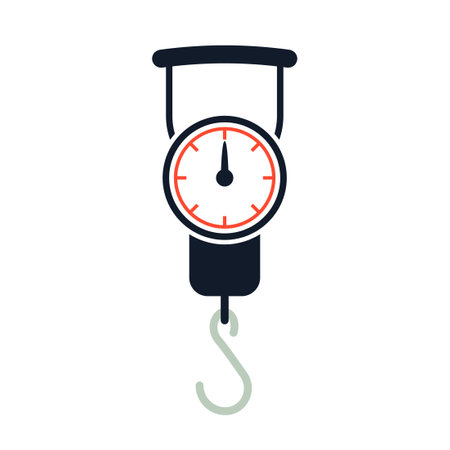 Analog luggage scale glyph. Clipart image isolated on white backgroundのイラスト素材