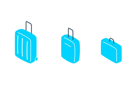 Liggage different size set. Clipart image isolated on white backgroundのイラスト素材