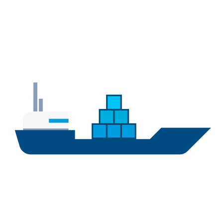 Freight ship icon. Clipart image isolated on white backgroundのイラスト素材
