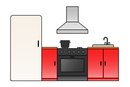 Kitchen room icon. Clipart image isolated on white backgroundのイラスト素材
