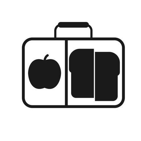 School Lunch Box icon. Clipart image isolated on white backgroundのイラスト素材