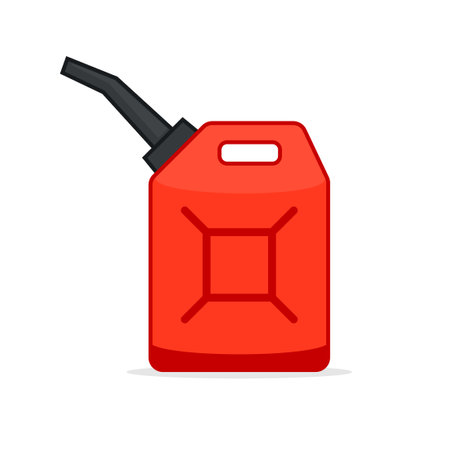 Canister of gasoline simple icon. Clipart image isolated on white backgroundのイラスト素材