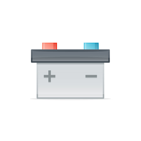 Car battery simple icon. Clipart image isolated on white backgroundのイラスト素材