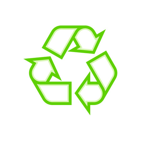 Recycling symbol outline icon. Clipart image isolated on white backgroundのイラスト素材