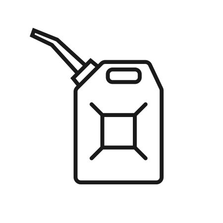 Canister of gasoline outline icon. Clipart image isolated on white backgroundのイラスト素材