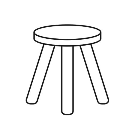 Three legged stool. Clipart image isolated on white backgroundのイラスト素材