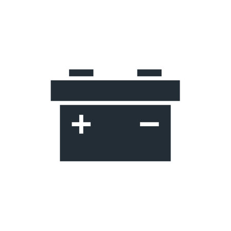 Car battery simple icon. Clipart image isolated on white backgroundのイラスト素材