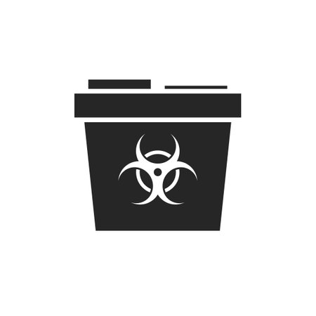 Sharp container simple silhouette. Medicine waste clipart isolated on white backgroundのイラスト素材