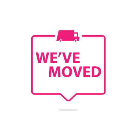 We've moved announcement. Clipart image isolated on white backgroundのイラスト素材