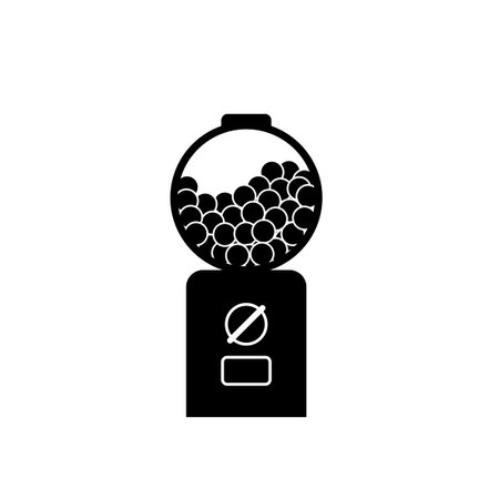 Gumball Machine silhouette icon. Vending clipart isolated on white backgroundのイラスト素材