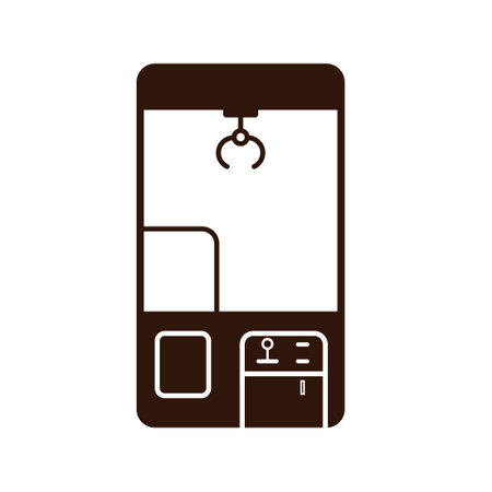 Claw Machine silhouette. Vending clipart isolated on white backgroundのイラスト素材