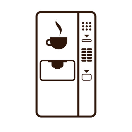 Coffee Machine outline icon. Vending clipart isolated on white backgroundのイラスト素材