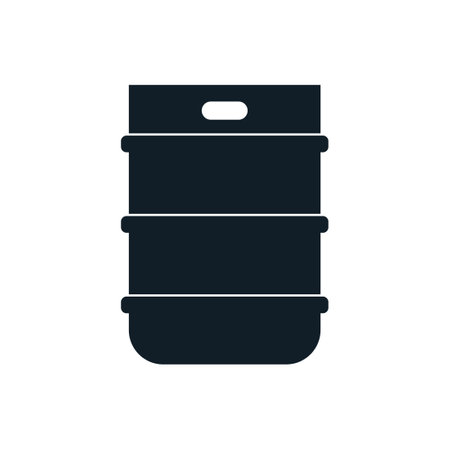 Beer keg silhouette icon. Brewery clipart image isolated on white backgroundのイラスト素材