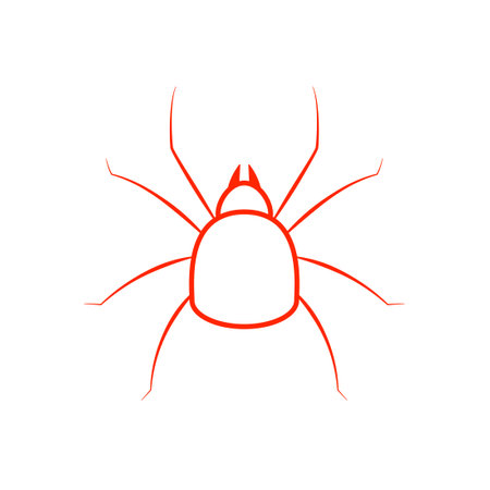Spider Mite outline icon. Lawn Pest Control clipart image isolated on white backgroundのイラスト素材
