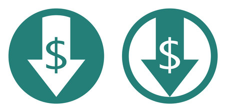 Cost reduce icon. Finance clipart isolated on white backgroundのイラスト素材