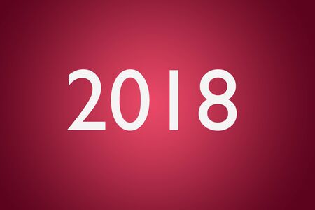 2018 text for card for your design happy new year on pink background