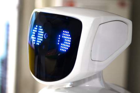Portrait of modern humanoid robot. cybernetic organism. Future concept