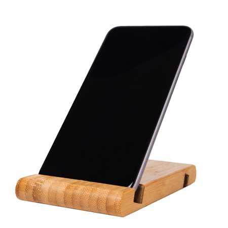 Mobile phone stand isolated on white background