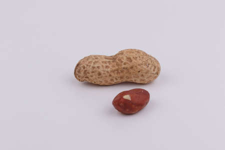 Dried peanuts in closeupの写真素材