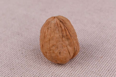 Walnuts closeup on burlap. Walnut Healthy Food