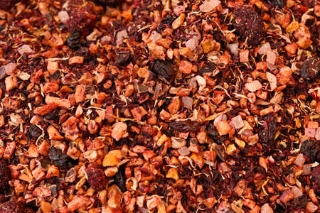 A dry mixture of herbs and tea. The image of the mixture throughout the frameの写真素材