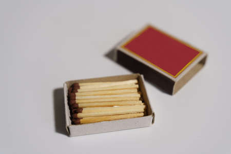 Matches in the box. The top cover lies nearby. Isolate