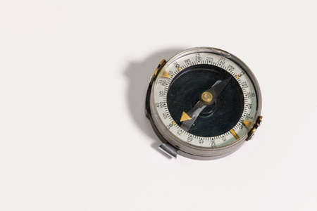 Soviet old compass on a white background. Close-up. Isolateの写真素材