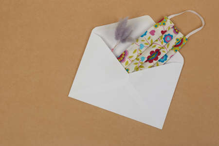 A letter to a beloved one, with a gift in a pandemic.の写真素材
